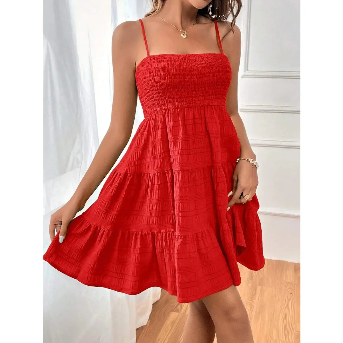 Robe d'Été Rose Élégante