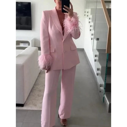 Ensemble Été Rose Plumes