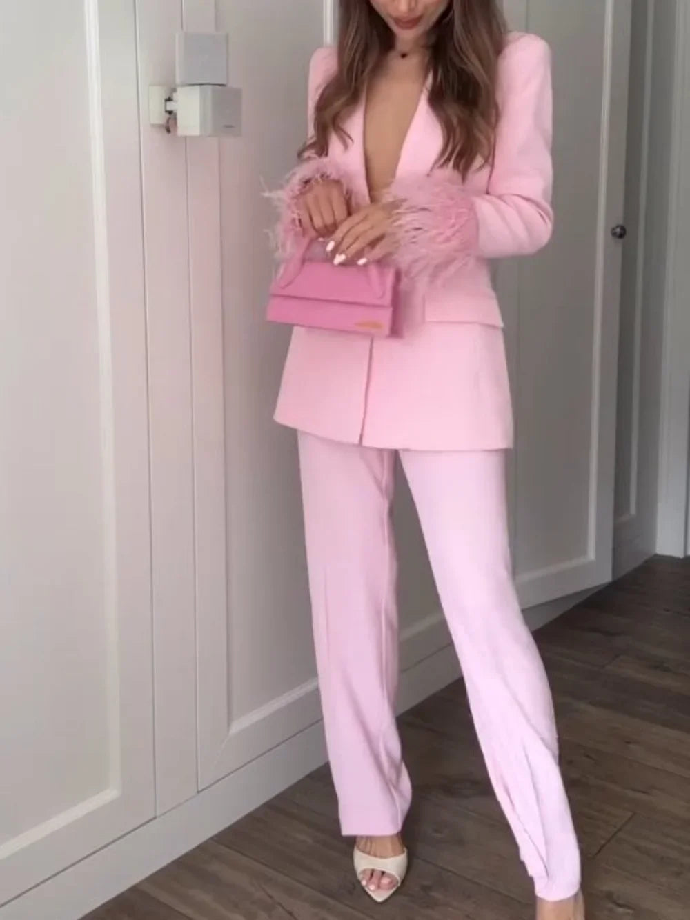 Ensemble Été Rose Plumes