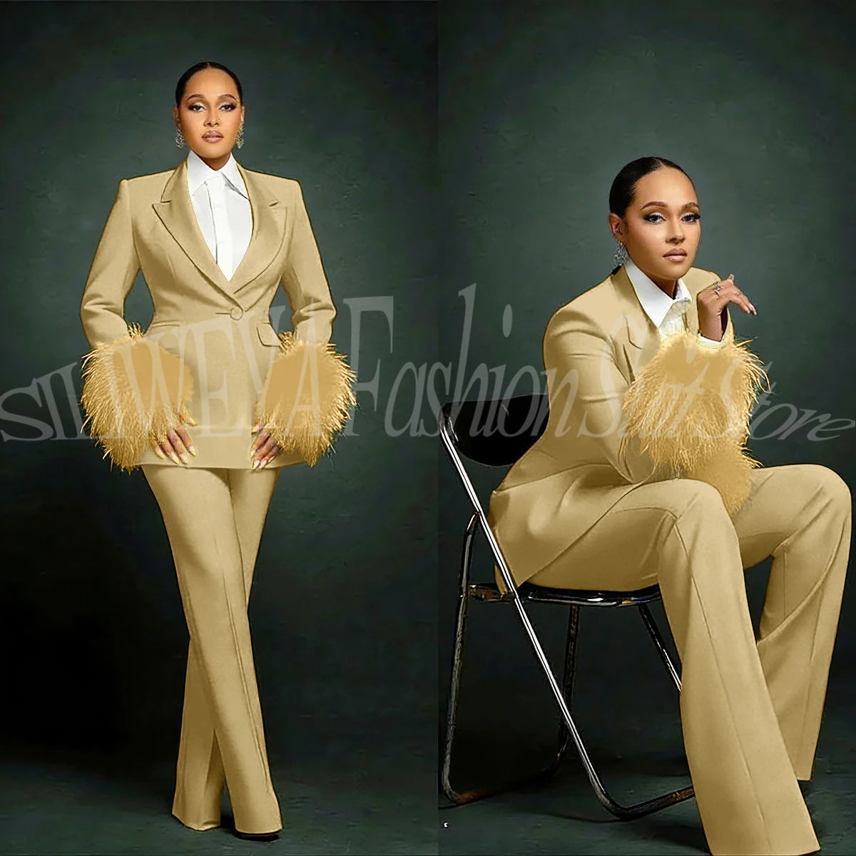 Tailleur Plumes Luxe