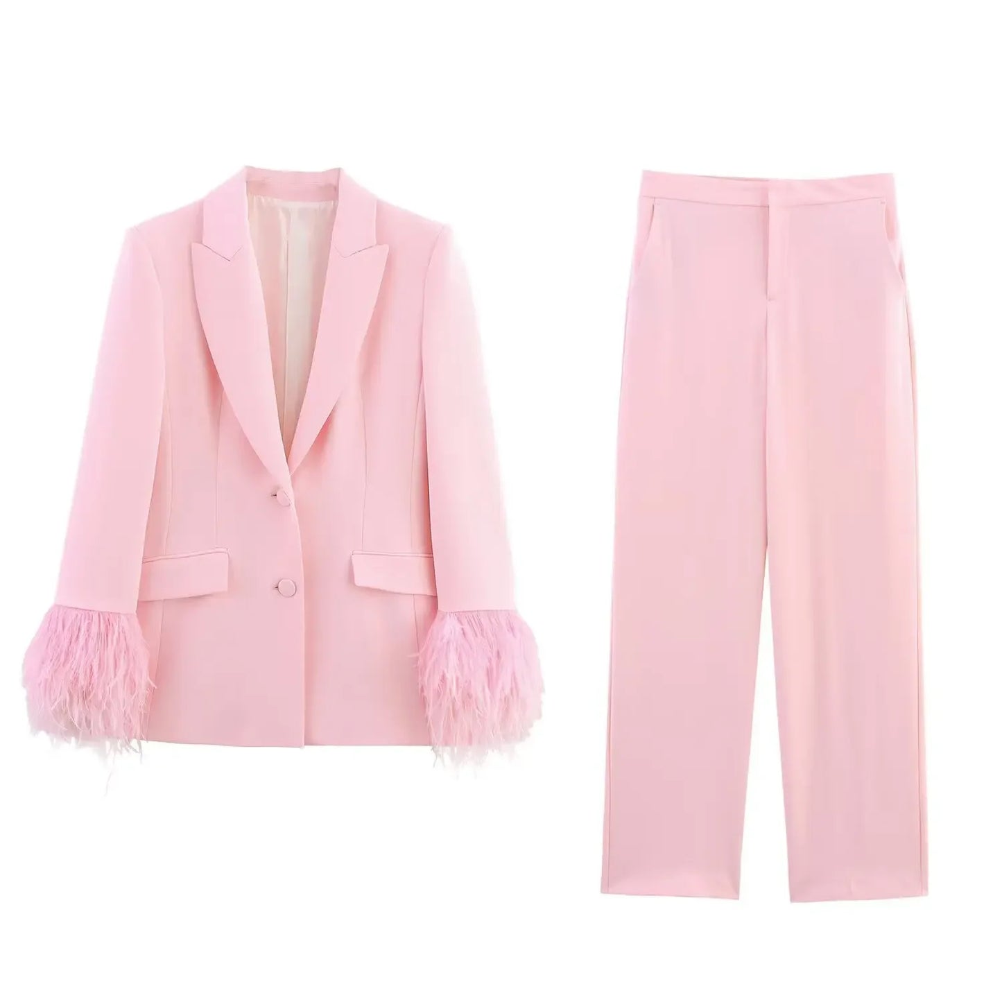 Ensemble Été Rose Plumes