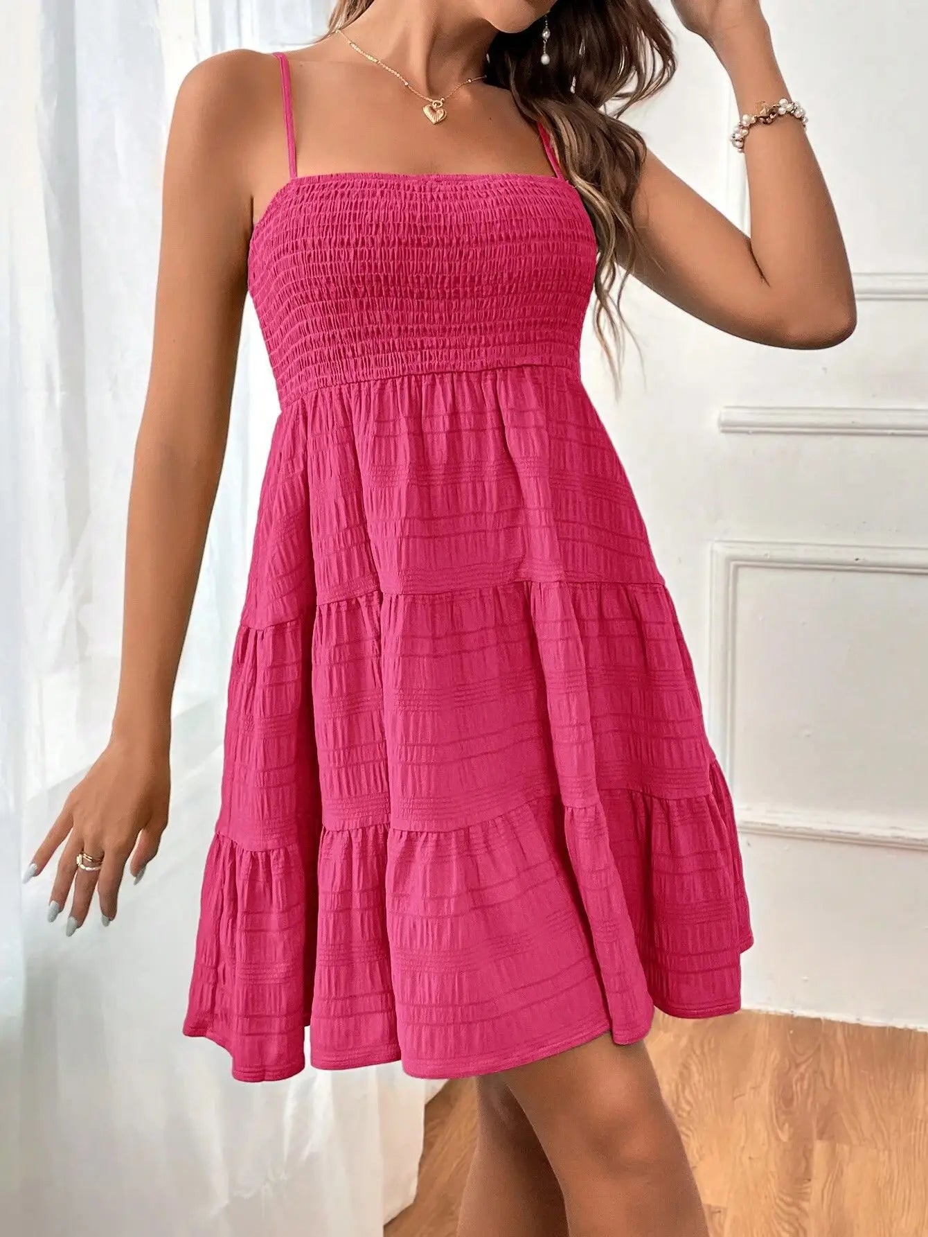 Robe d'Été Rose Élégante